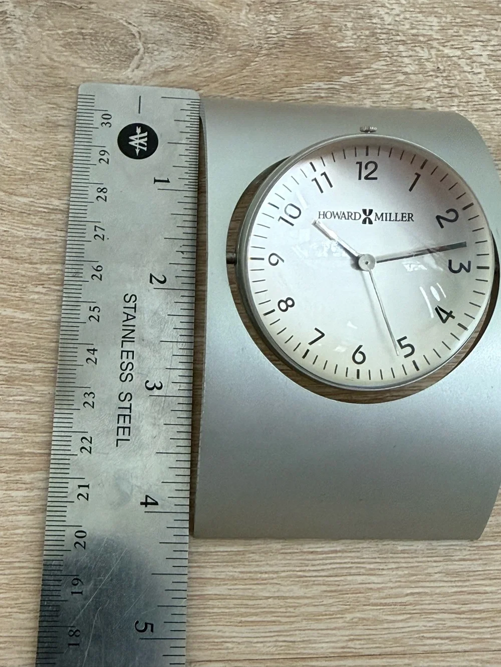 Howard Miller Glass Globe Rotating Desk Clock with Aluminum Color Base
